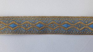 Galon bisericesc Nicodim 25 mm auriu cu albastru