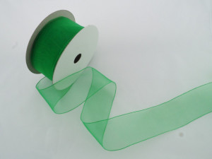 Panglica organza 41 mm verde