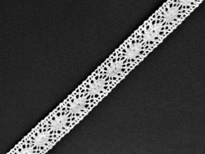Dantela bumbac cod C, 25mm/10m, alba