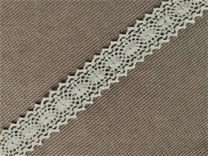 Dantela bumbac cod F, 25mm/10m, natur