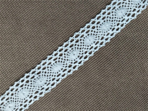 Dantela bumbac cod I, 30mm/10m, alba