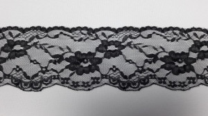 Dantela neelastica neagra 9 cm, cod2