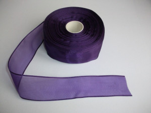 Panglica organza 25 mm mov inchis