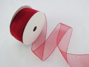 Panglica organza 41 mm visiniu