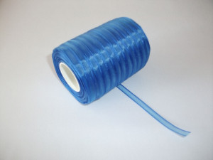 Panglica organza 6 mm - albastru