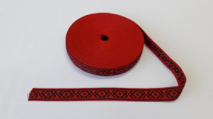 Banda tesuta Noni 20 mm - rosu cu negru