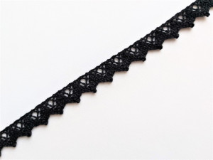 Dantela bumbac cod A, 15mm/10m, neagra