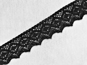 Dantela bumbac cod R, 50mm/10m, neagra
