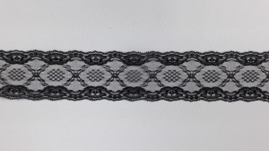 Dantela neelastica neagra 7.2 cm, cod3