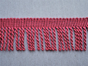 Franjuri poliester 6cm/11m rosu zmeuriu
