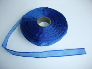 Panglica organza 10 mm - albastru