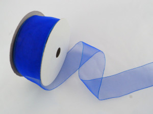 Panglica organza 41 mm albastru