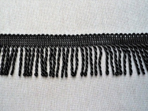 Franjuri poliester 6cm/11m negru