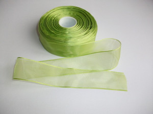 Panglica organza 25 mm verde praz