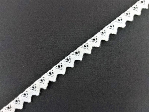 Dantela bumbac cod A, 15mm/10m, alba