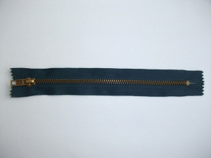 Fermoare fixe #5 metal 18 cm bleumarin cu dinti auriu arhaic