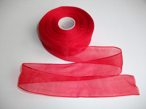 Panglica organza 50 mm rosu