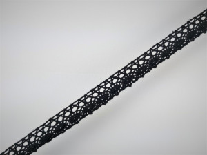 Dantela bumbac cod P, 17mm/10m, neagra