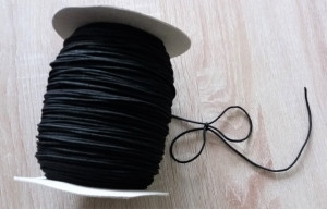 Elastic tesut rotund negru - 200m