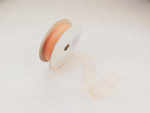Panglica organza 25 mm somon