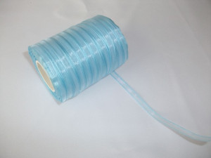 Panglica organza 6 mm - bleu
