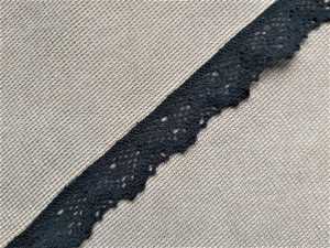 Dantela bumbac cod H, 30mm/10m, neagra