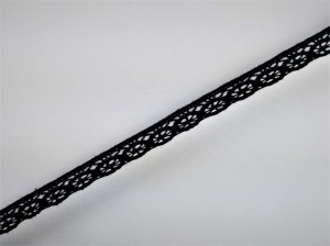 Dantela bumbac cod L, 10mm/10m, neagra