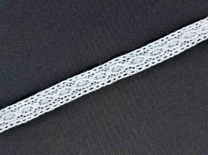 Dantela bumbac cod M, 15mm/10m, alba