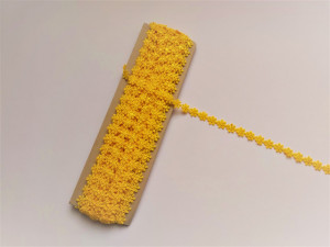*Dantela poliester 1.4 cm, cod4824 - galben aprins