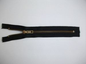 Fermoare fixe #5 metal 14 cm negru cu dinti auriu arhaic