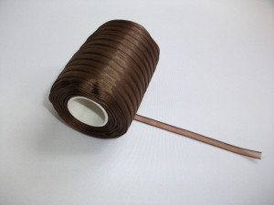 Panglica organza 6 mm - maro