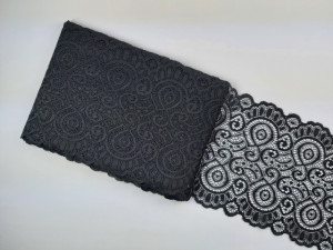 Dantela elastica neagra 18cm/10m, cod8843