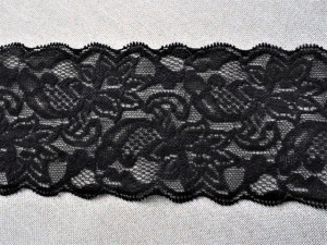 Dantela elastica neagra 8cm, cod300
