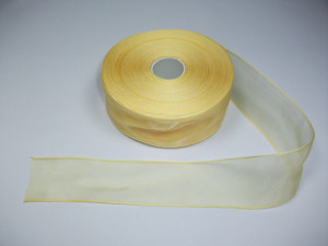 Panglica organza 25 mm galben