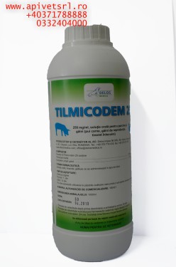 Tilmicodem imbutelierea la 0.5 litri- tratamentul/preventia problemelor respiratorii bacteriene la pasari/Porc