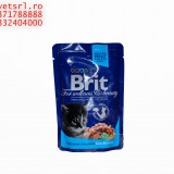 Plicuri Pt Pisici Hrana Premium Brit Cutie de 12 plicuri a cate 100 gr Fiecare
