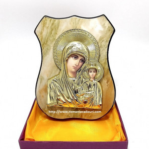 Icoana aurie pe lemn Maica Domnului Kazanskaia