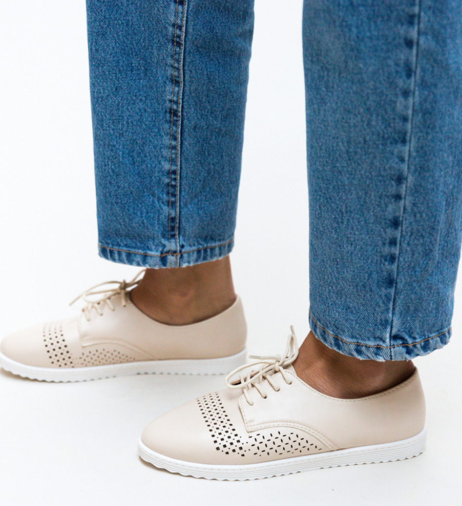 Pantofi casual indi bej