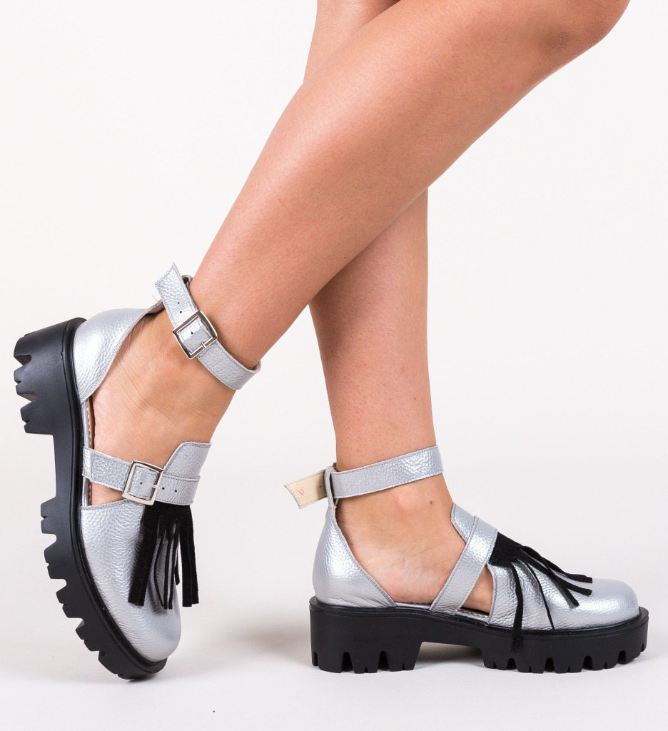 Pantofi casual kajah argintii