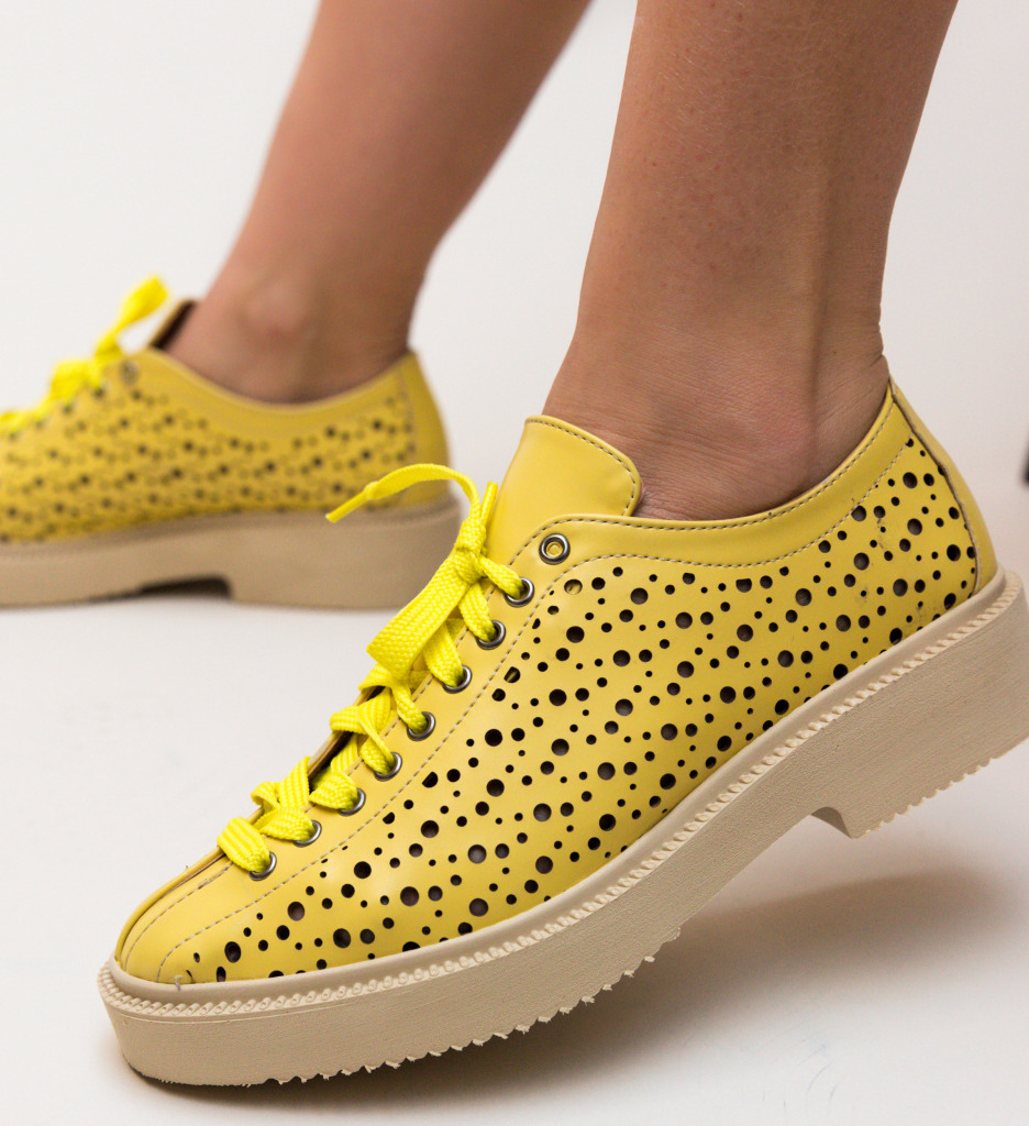 Pantofi casual muse galbeni