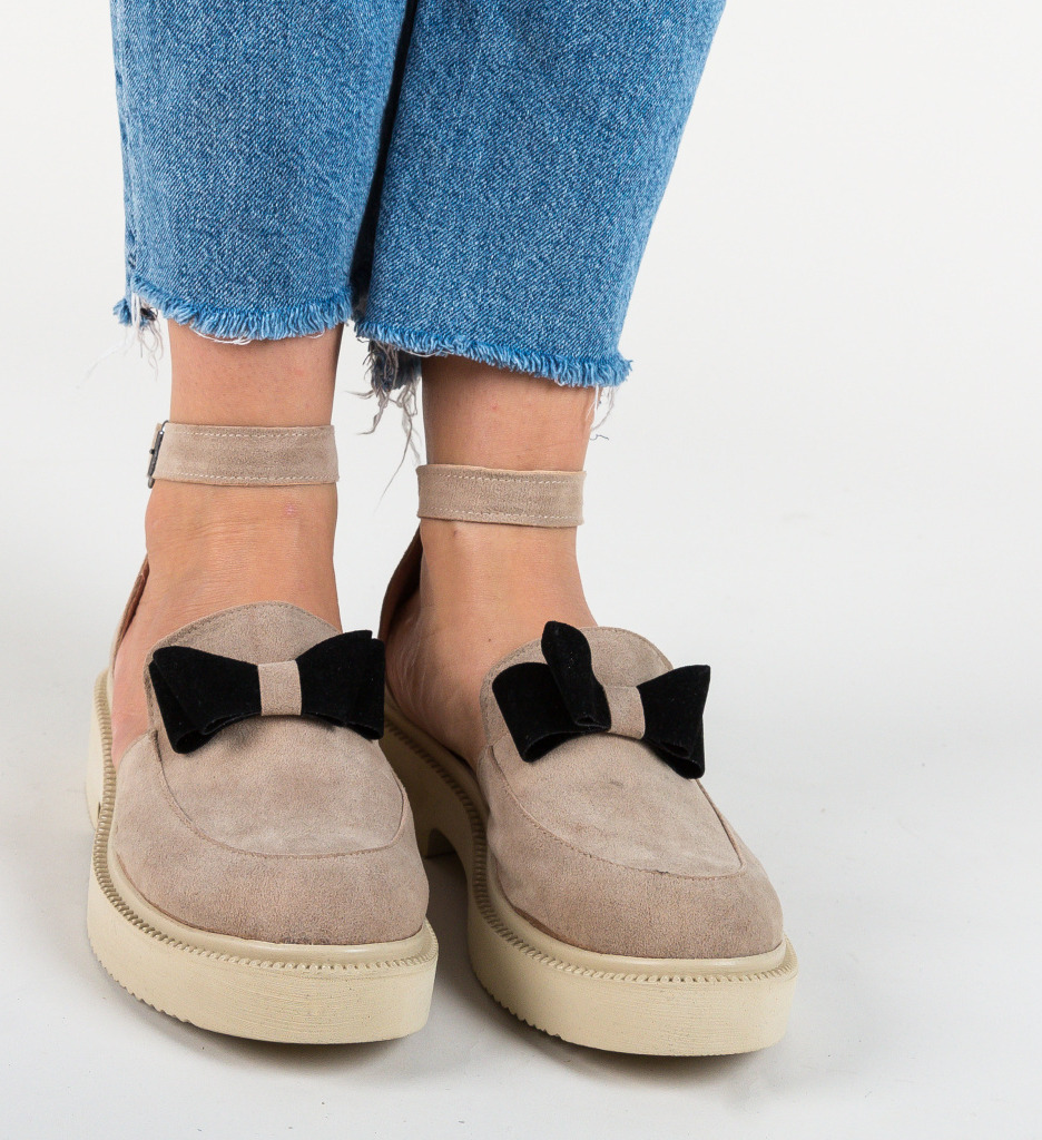 Pantofi casual pretty bej 3
