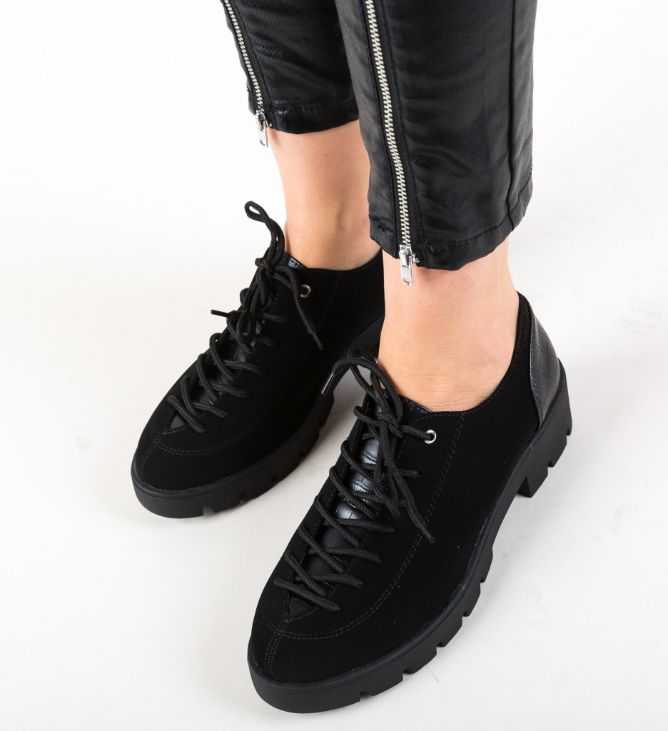 Pantofi casual rees negri 2
