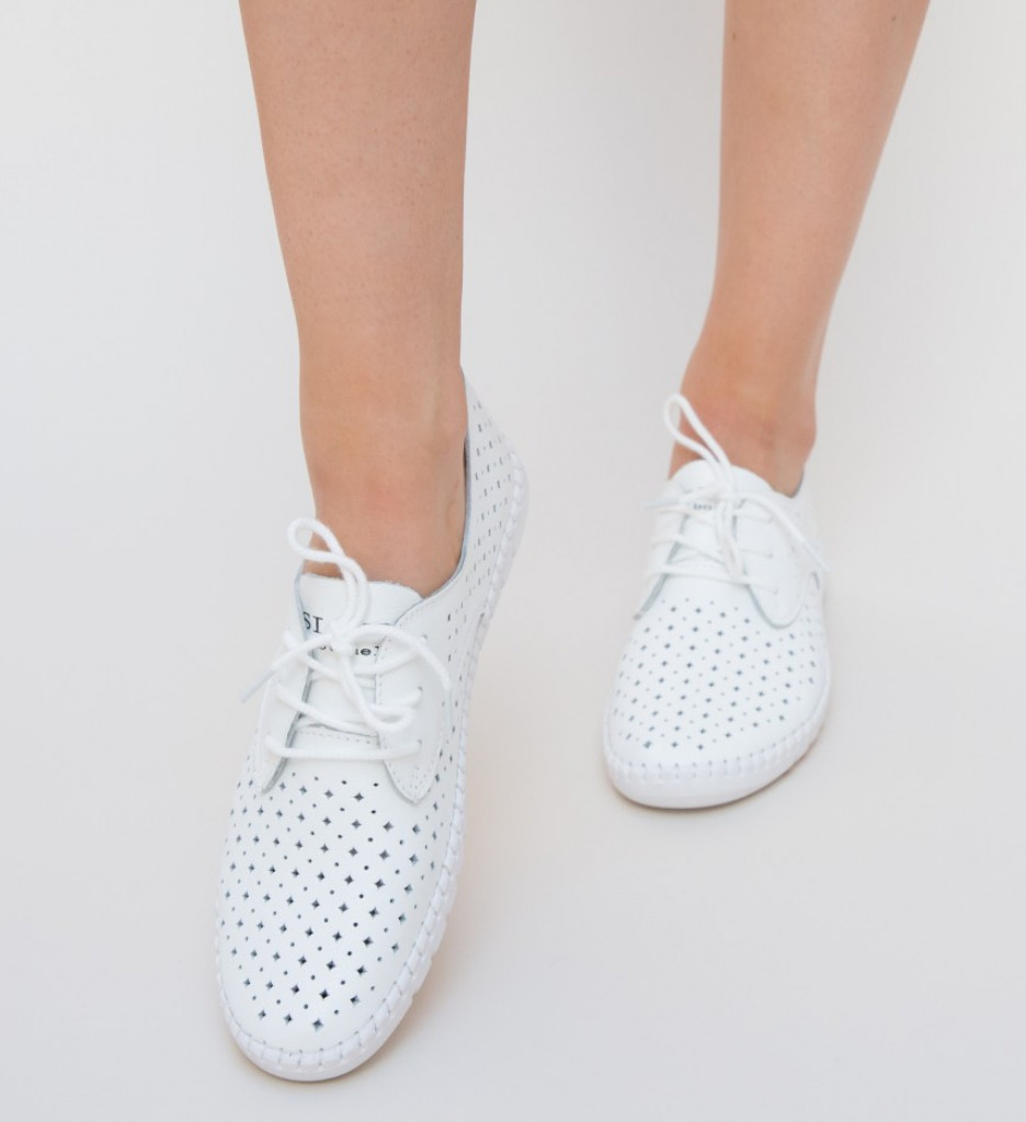 Pantofi casual hilio albi