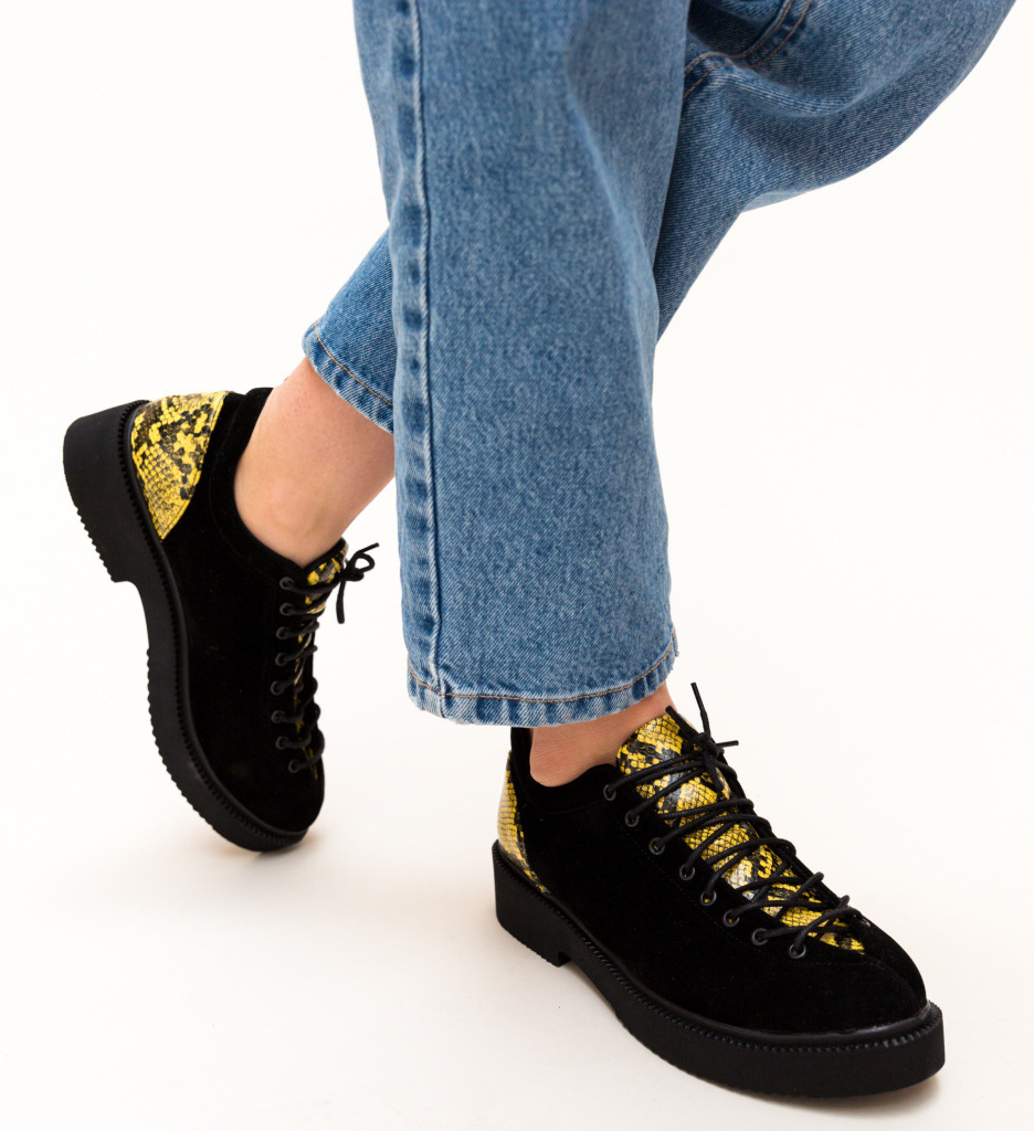 Pantofi casual janos negri 4