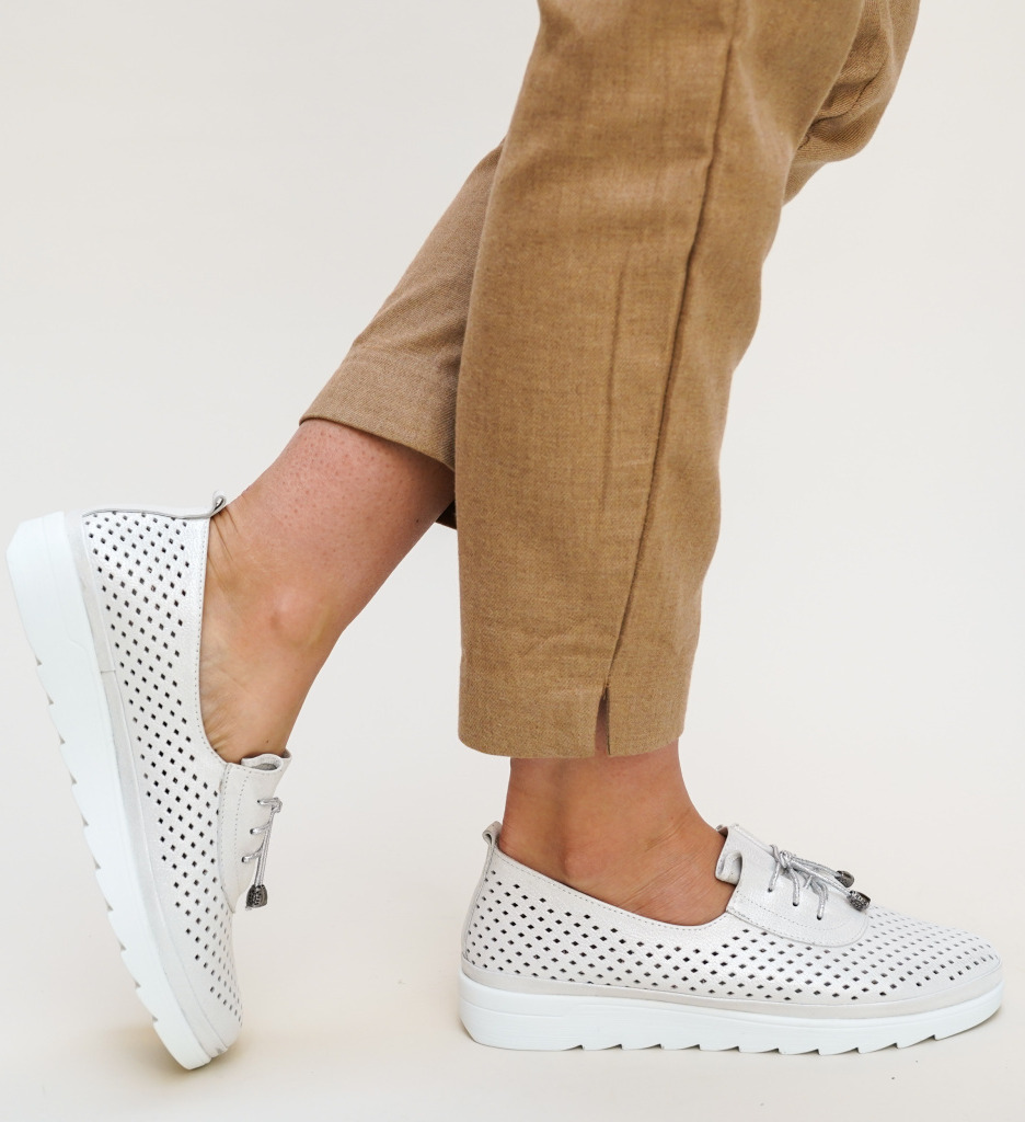 Pantofi casual praga argintii