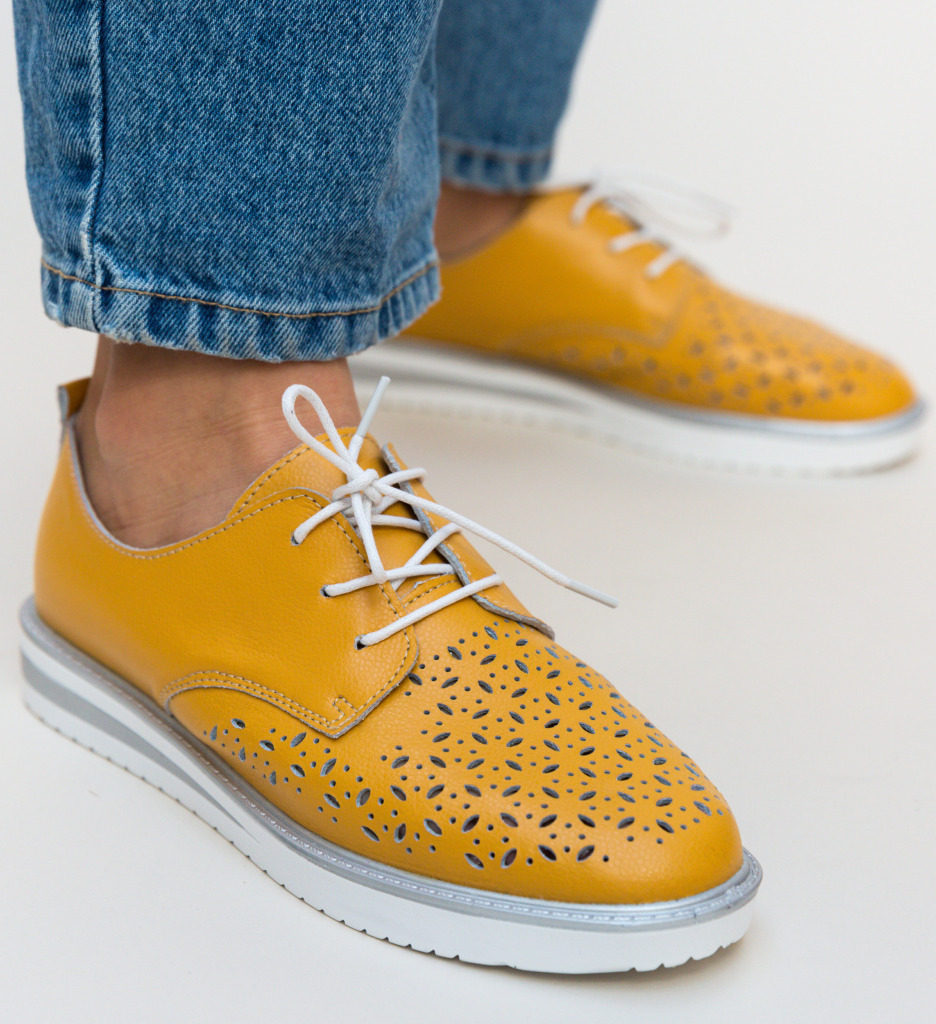 Pantofi casual rofrel galbeni