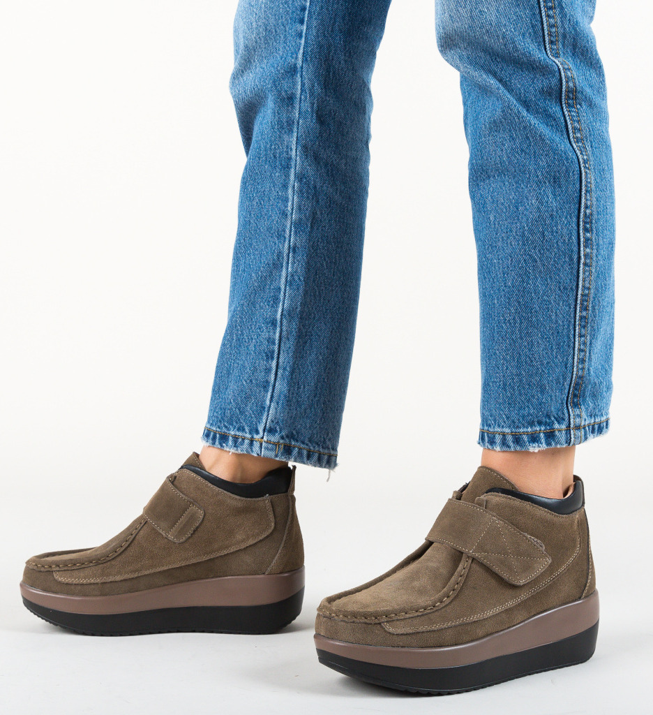 Pantofi casual zahraa khaki