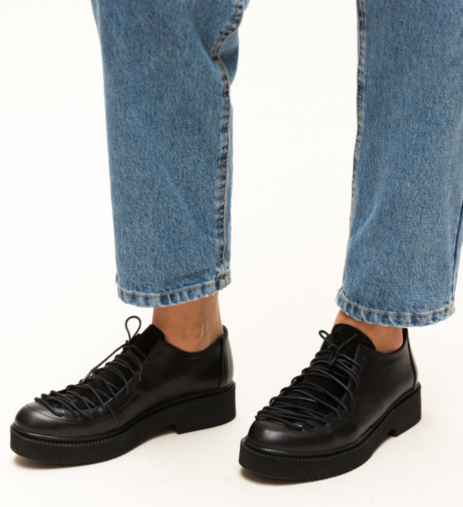 Pantofi Casual Deri Negri