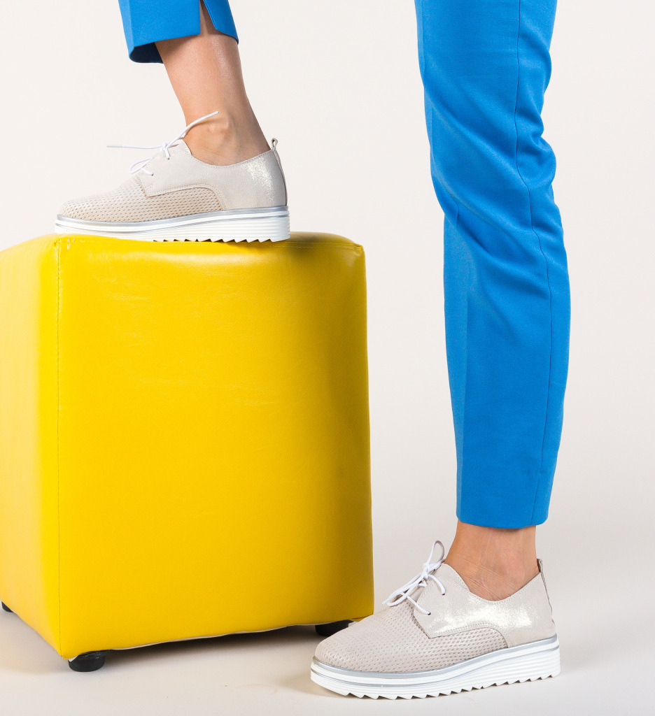 Pantofi casual dropin argintii 2