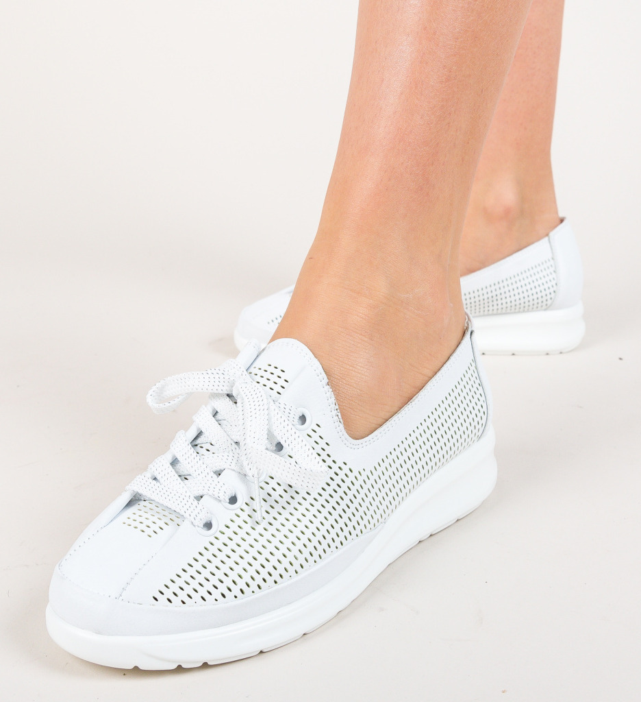 Pantofi casual mirino albi